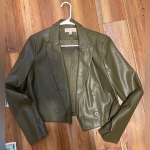 Philosophy cropped leather jacket